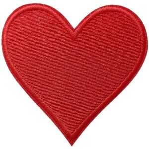 3pcs Red Heart Embroidered Iron on Patches for Clothing Jackets Backpacks 2.7x2.